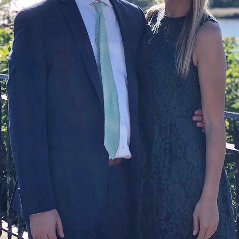 Anthropologie green lace dress